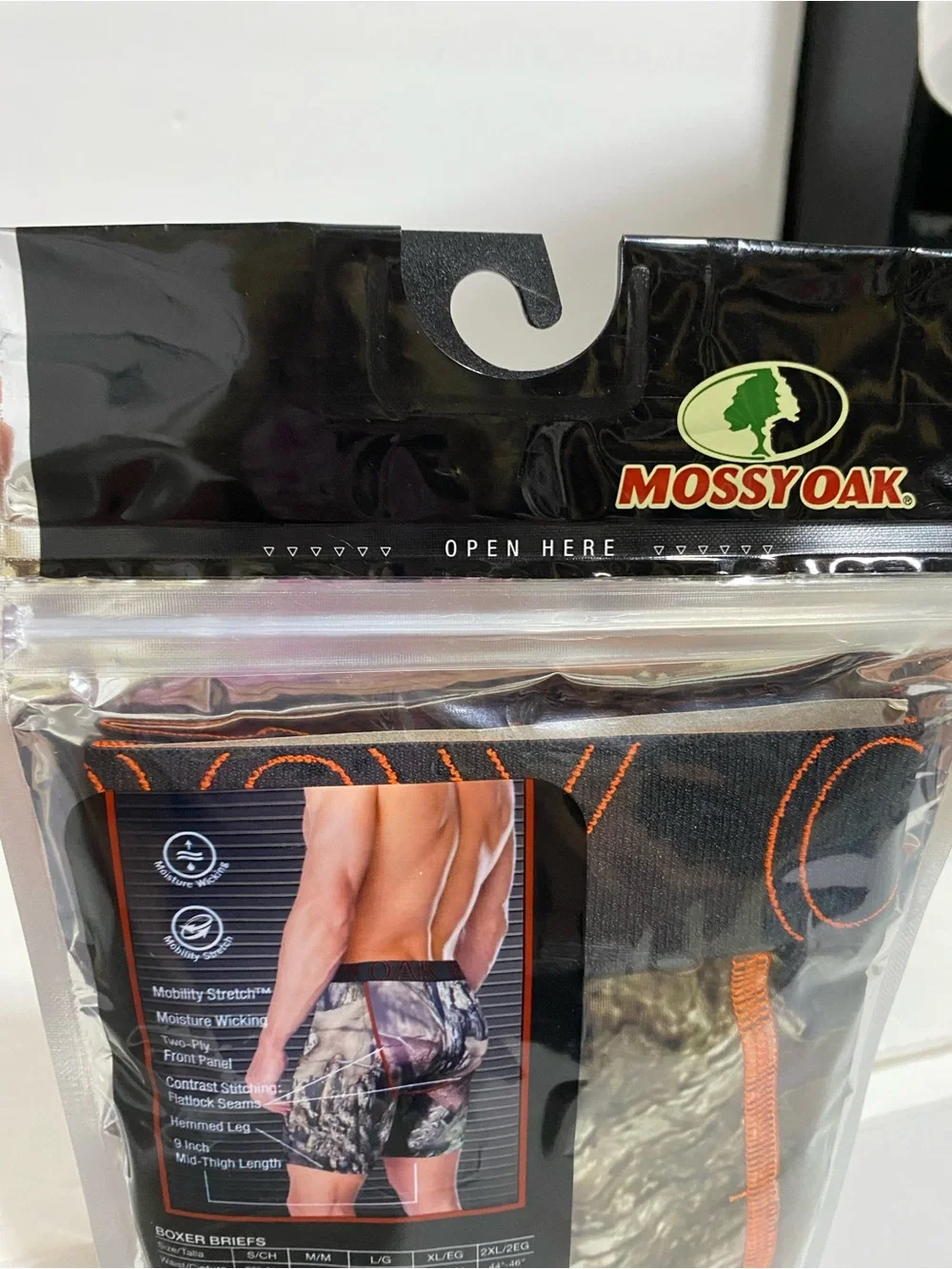 Mossy Oak Men's Camo Mid-Thigh Boxer Briefs - Green Camo
